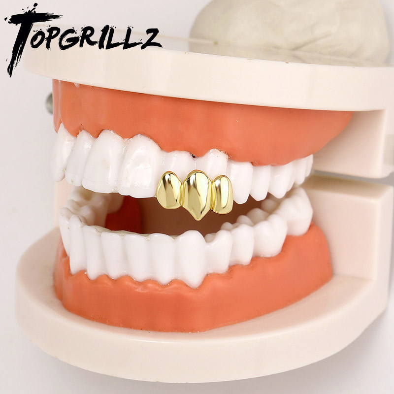 Mens Fashion Caps - Topgrillz hip hop brilhante dentes grillz