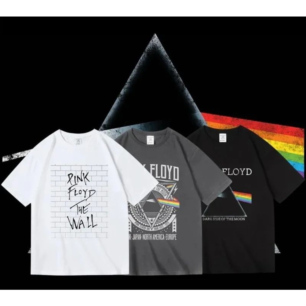 Men'S Fashion Pink Shirt - Camiseta Pink Floyd The Moon Album