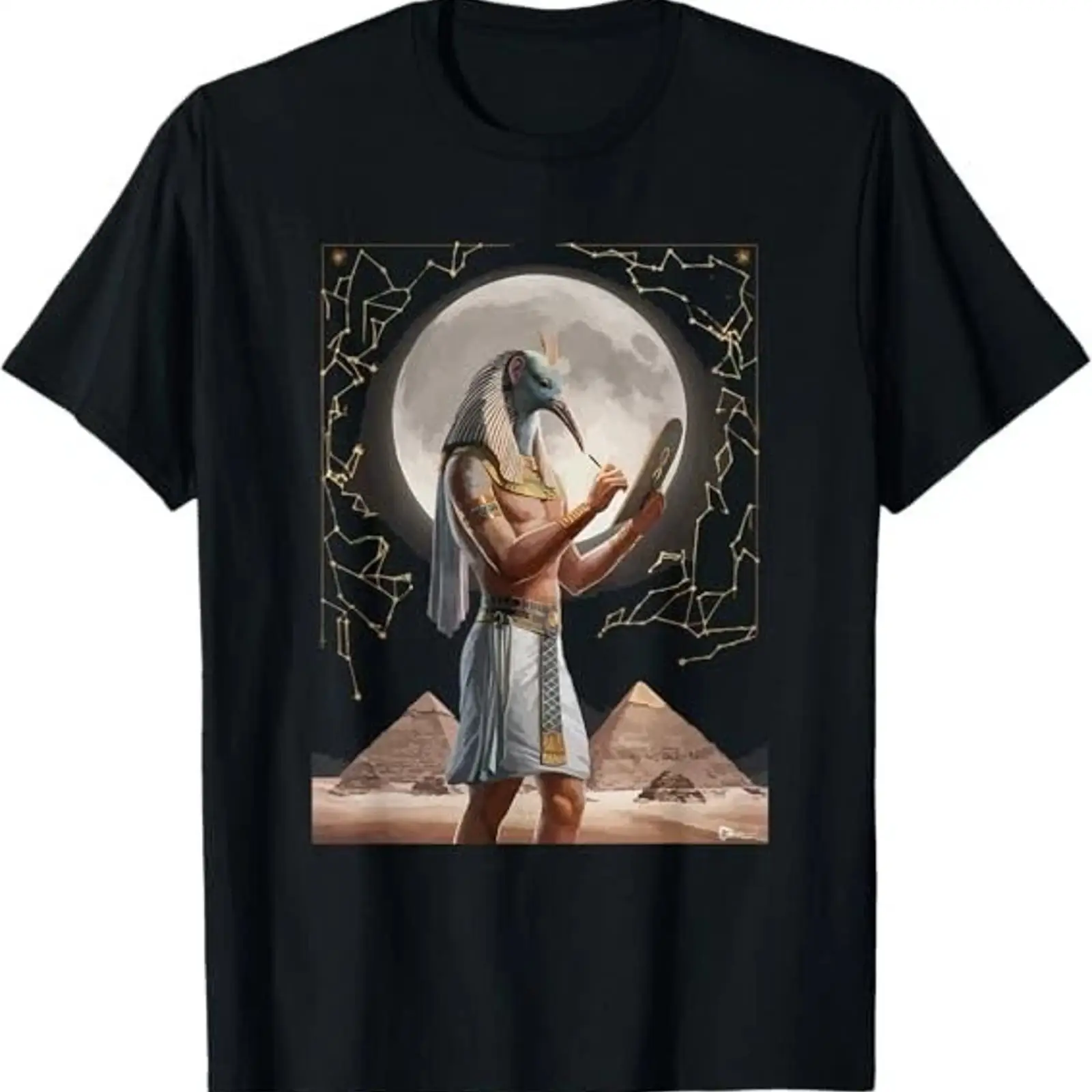 Men Fashion Egypt - NOVA Camiseta Estampada Thoth Deus Egípcio