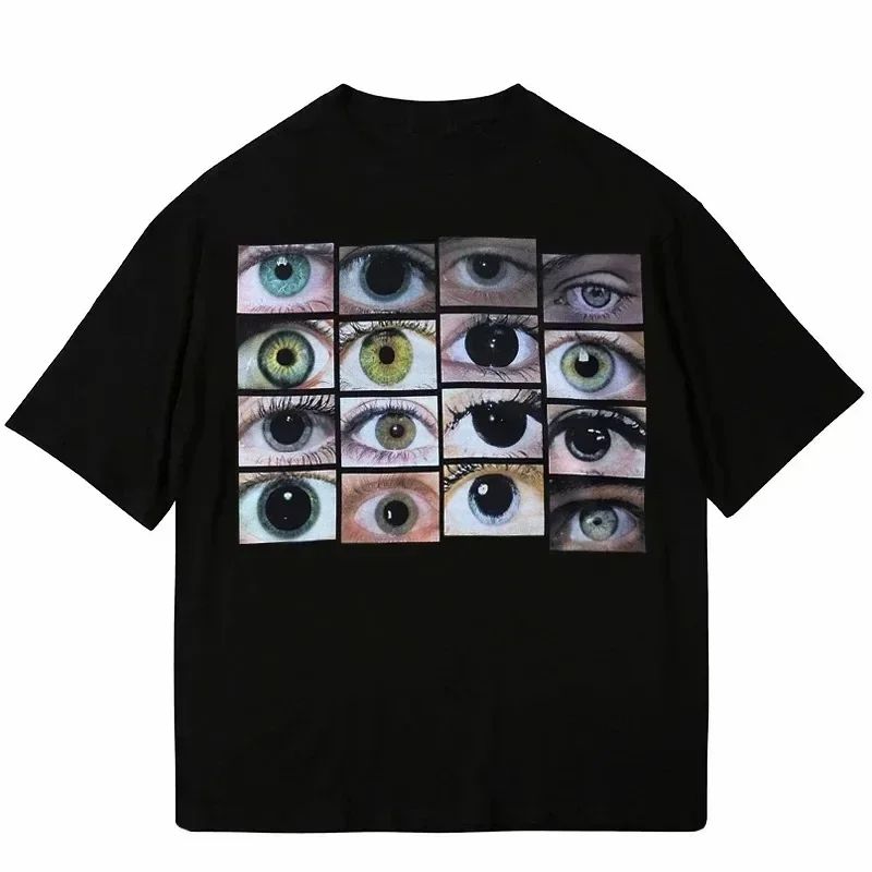 Mens Fashion Dress Shirts - Camiseta Harajuku Y2K com Estampa de
