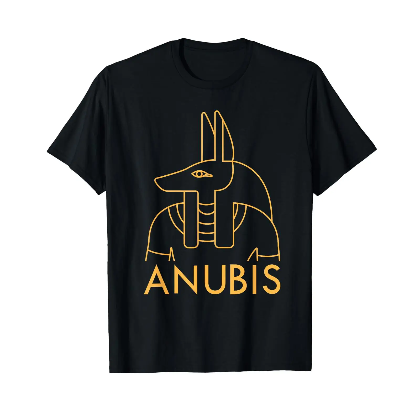 Men Fashion Egypt - Camiseta Egípcia Anúbis Preta Vintage Lavada
