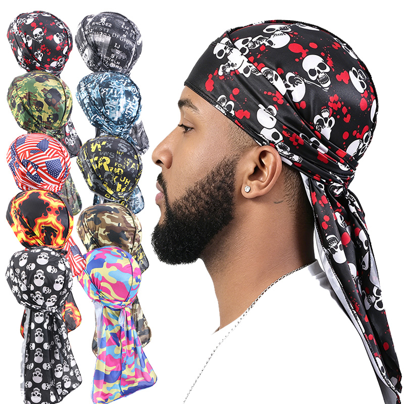 Mens Fashion Caps - 3 Peças Touca Durag de Cauda