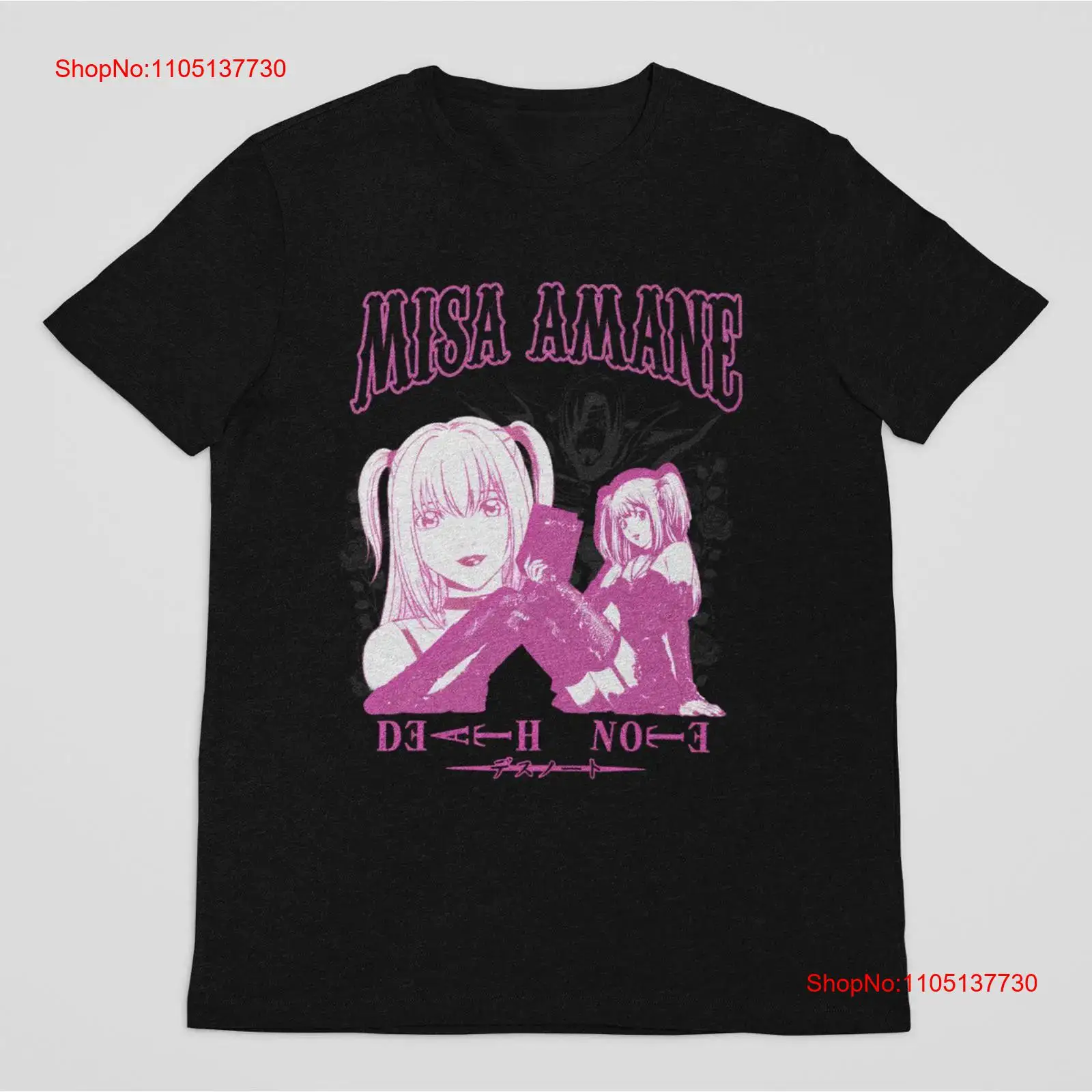 Men'S Fashion Pink Shirt - Vintage anime shinigami preto t camisa