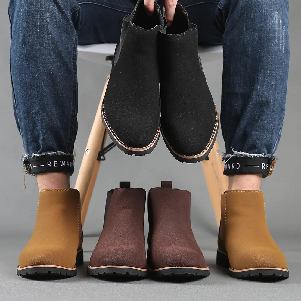 Chelsea Boots Men - Botas de tornozelo masculinas estilo britânico
