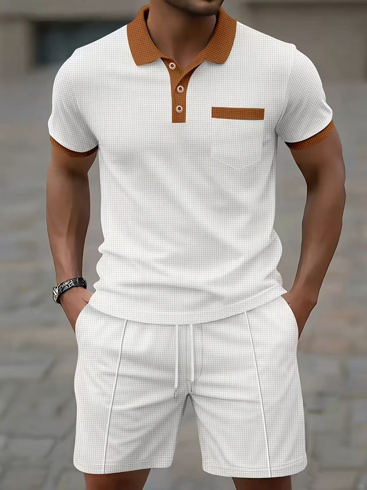 Mens Fashion Ideas - Conjunto de camiseta polo e shorts