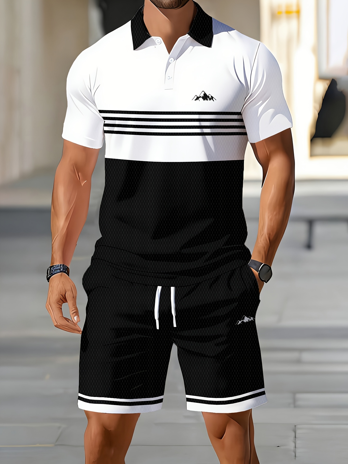 Men'S Fashion Polo - Conjunto de Camisa Polo Masculina Verão