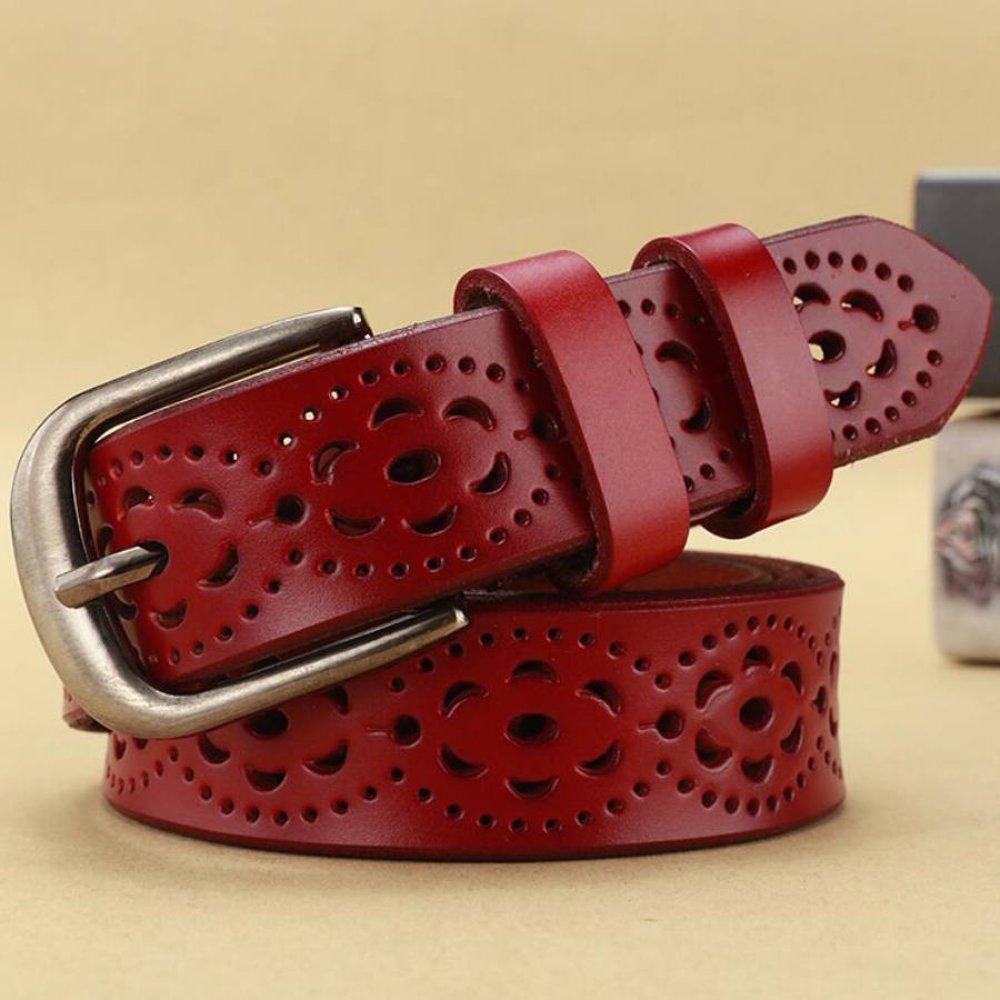 Cinto de couro feminino novo c - Leather Belt Braided avaliação e preço
