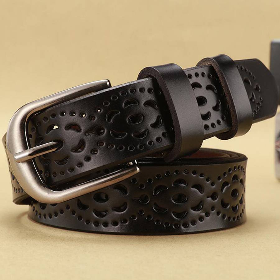 Cinto de couro feminino novo c - Leather Belt Braided avaliação e preço
