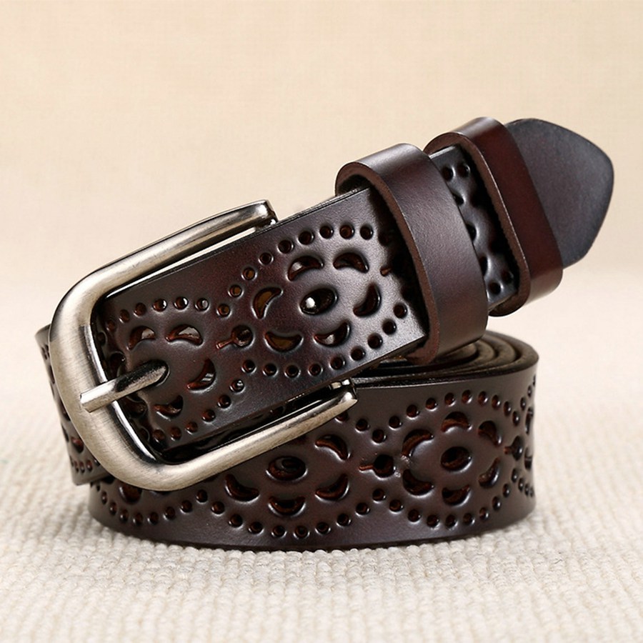 Cinto de couro feminino novo c - Leather Belt Braided avaliação e preço