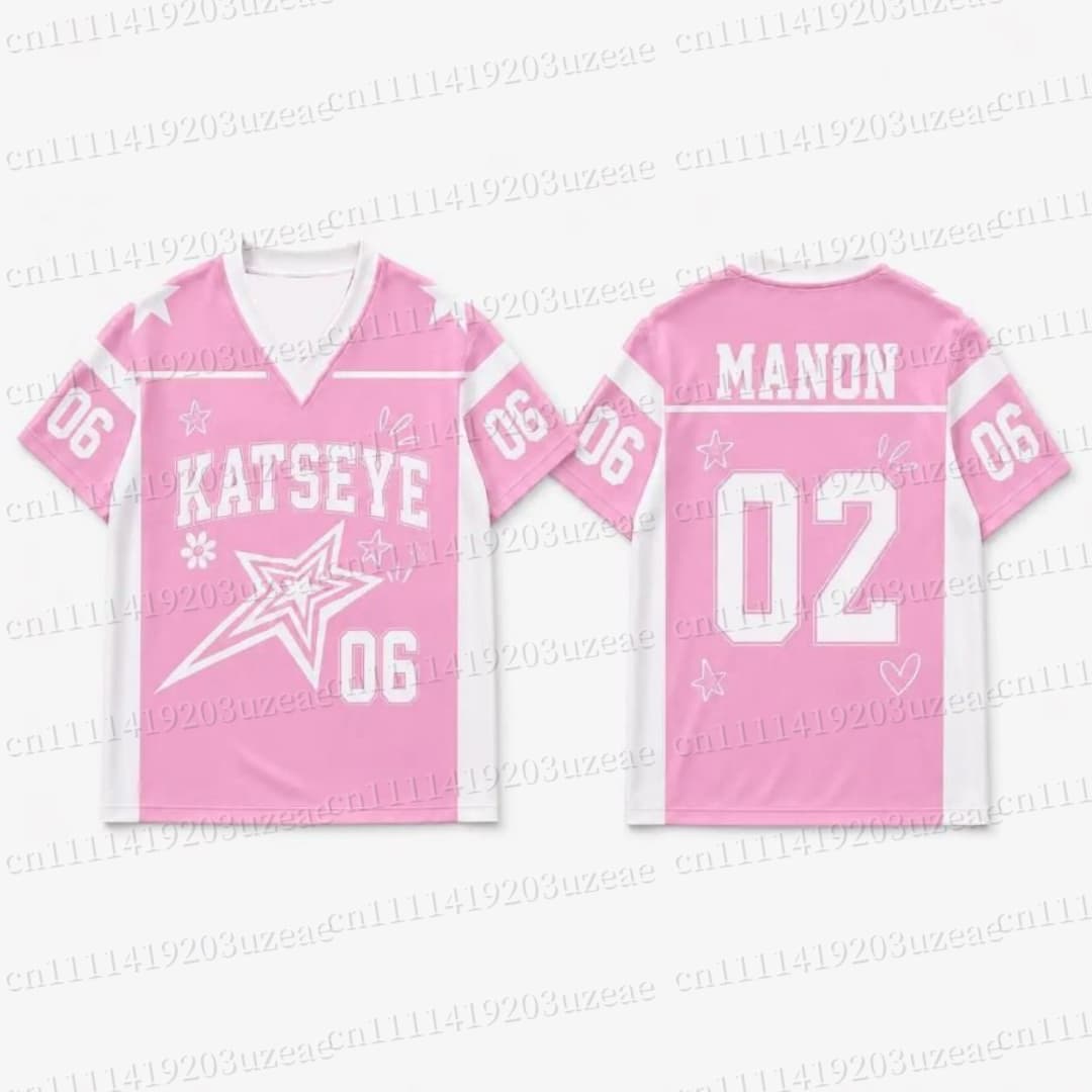 Camiseta Gráfica KATSEYE com E - Men'S Fashion Pink Shirt avaliação e preço