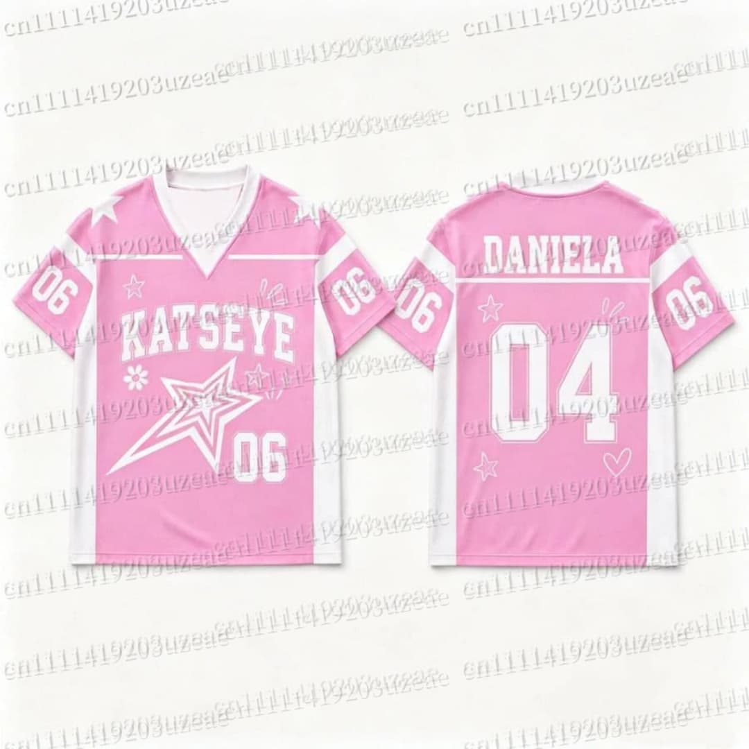 Camiseta Gráfica KATSEYE com E - Men'S Fashion Pink Shirt avaliação e preço