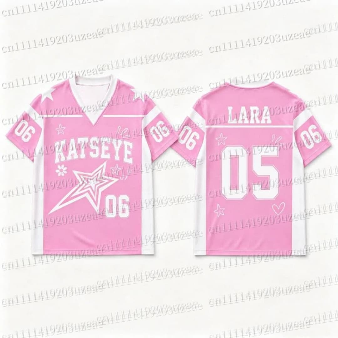 Camiseta Gráfica KATSEYE com E - Men'S Fashion Pink Shirt avaliação e preço