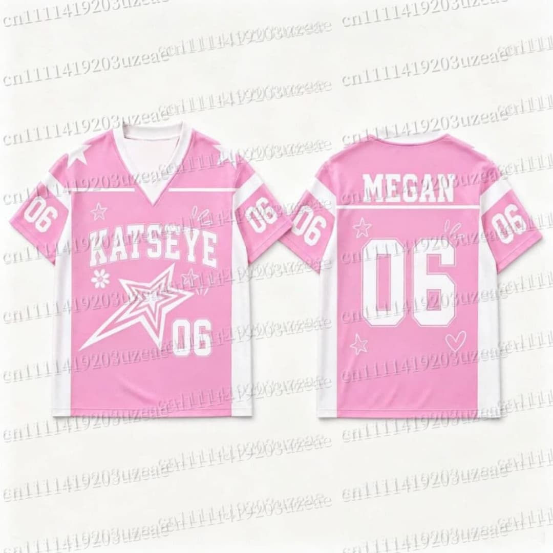 Camiseta Gráfica KATSEYE com E - Men'S Fashion Pink Shirt avaliação e preço