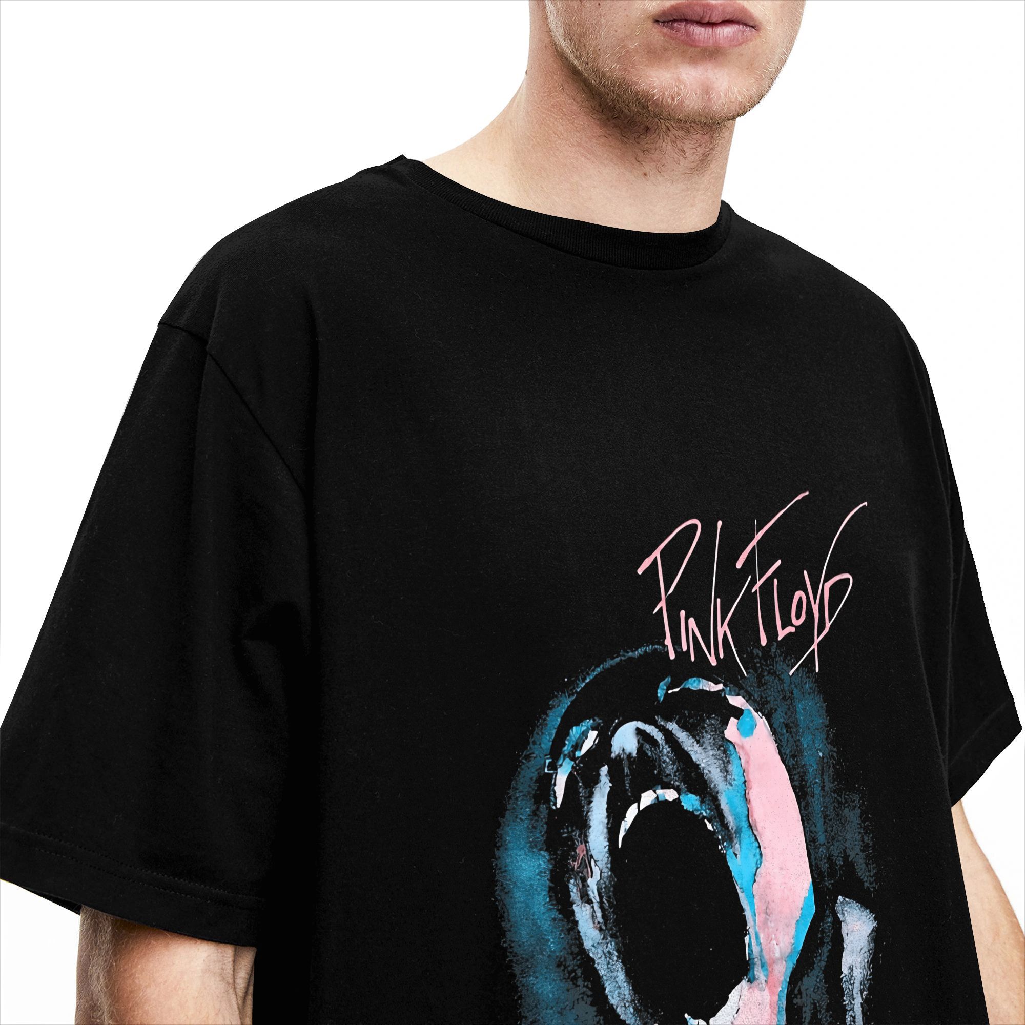 Camisetas masculinas da banda  - Men'S Fashion Pink Shirt avaliação e preço