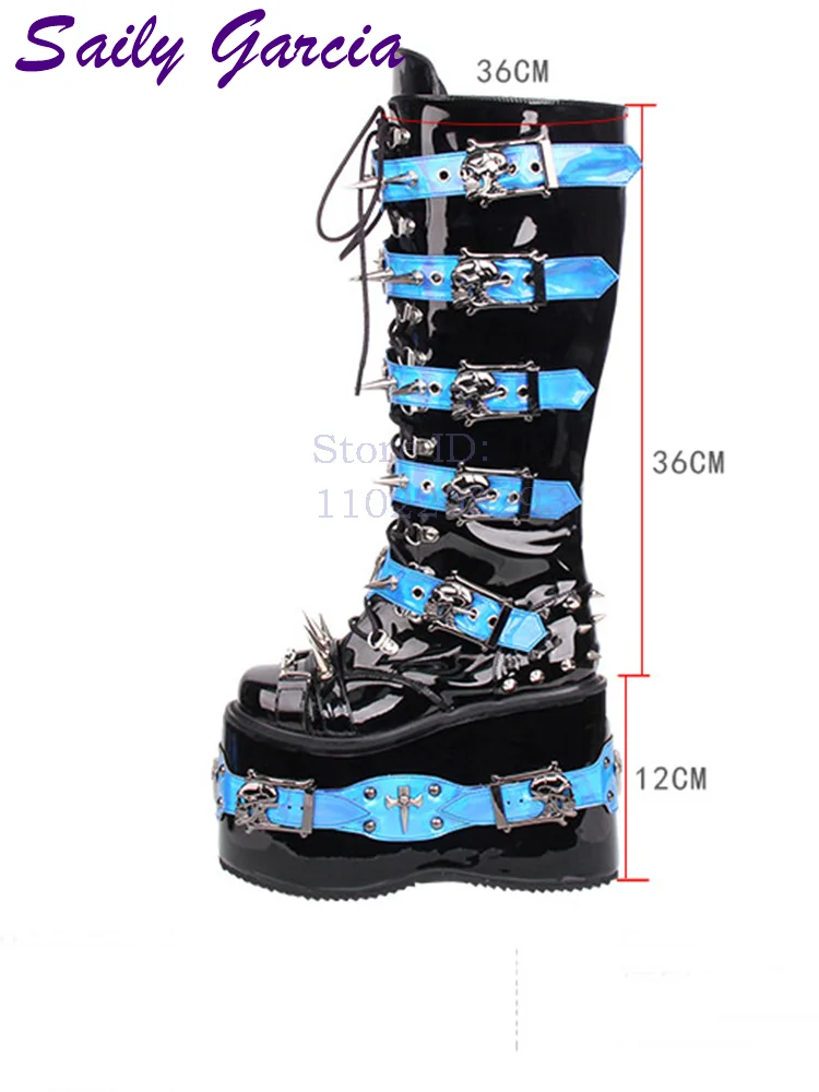 Botas de Cano Alto Punk com Re - Leather Belt Braided avaliação e preço