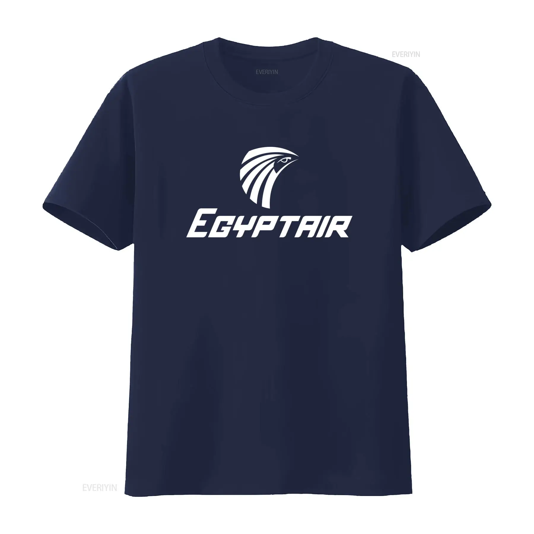 Camiseta de algodão azul marin - Men Fashion Egypt avaliação e preço