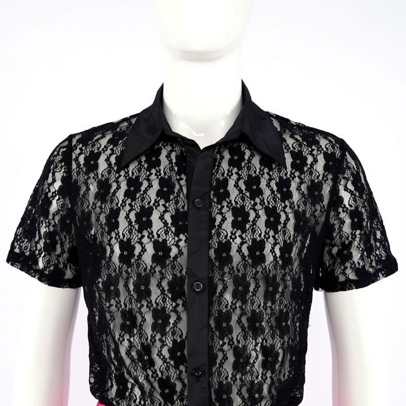 Fantasia de Filme Elvis Presle - Men'S Fashion Pink Shirt avaliação e preço