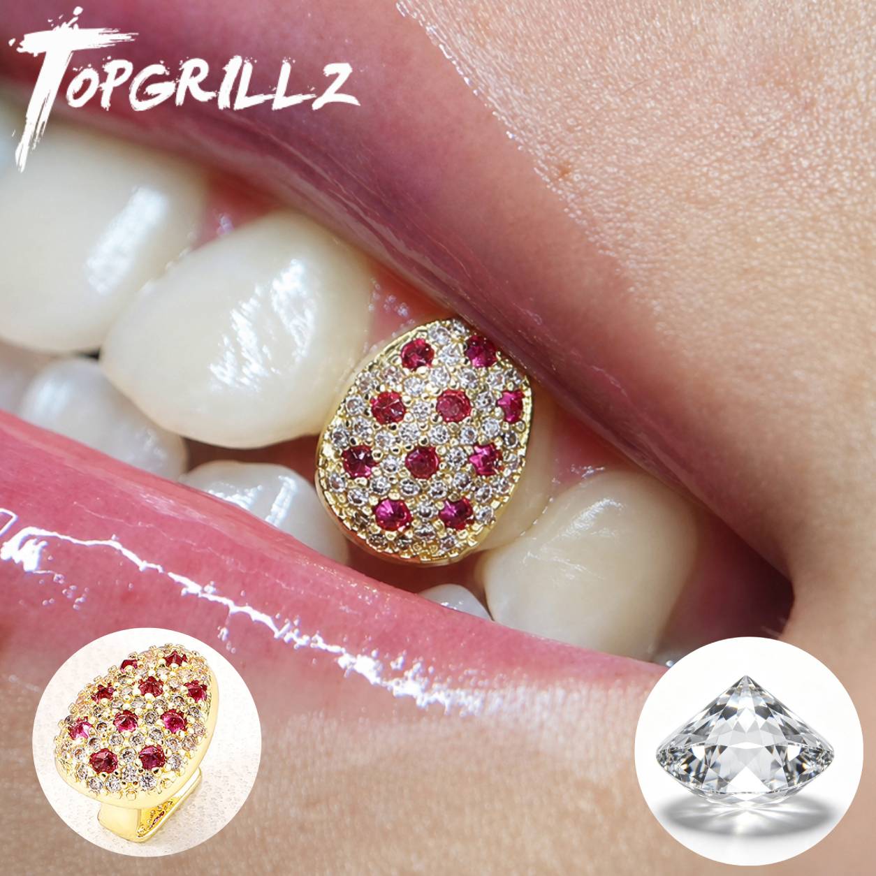 TOPGRILLZ Grillz de Dente Únic - Mens Fashion Caps avaliação e preço