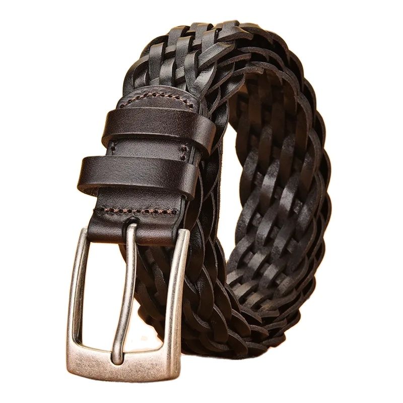 2025 cinto de couro real mascu - Leather Belt Braided avaliação e preço