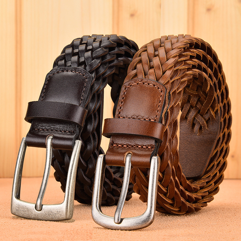 2025 cinto de couro real mascu - Leather Belt Braided avaliação e preço